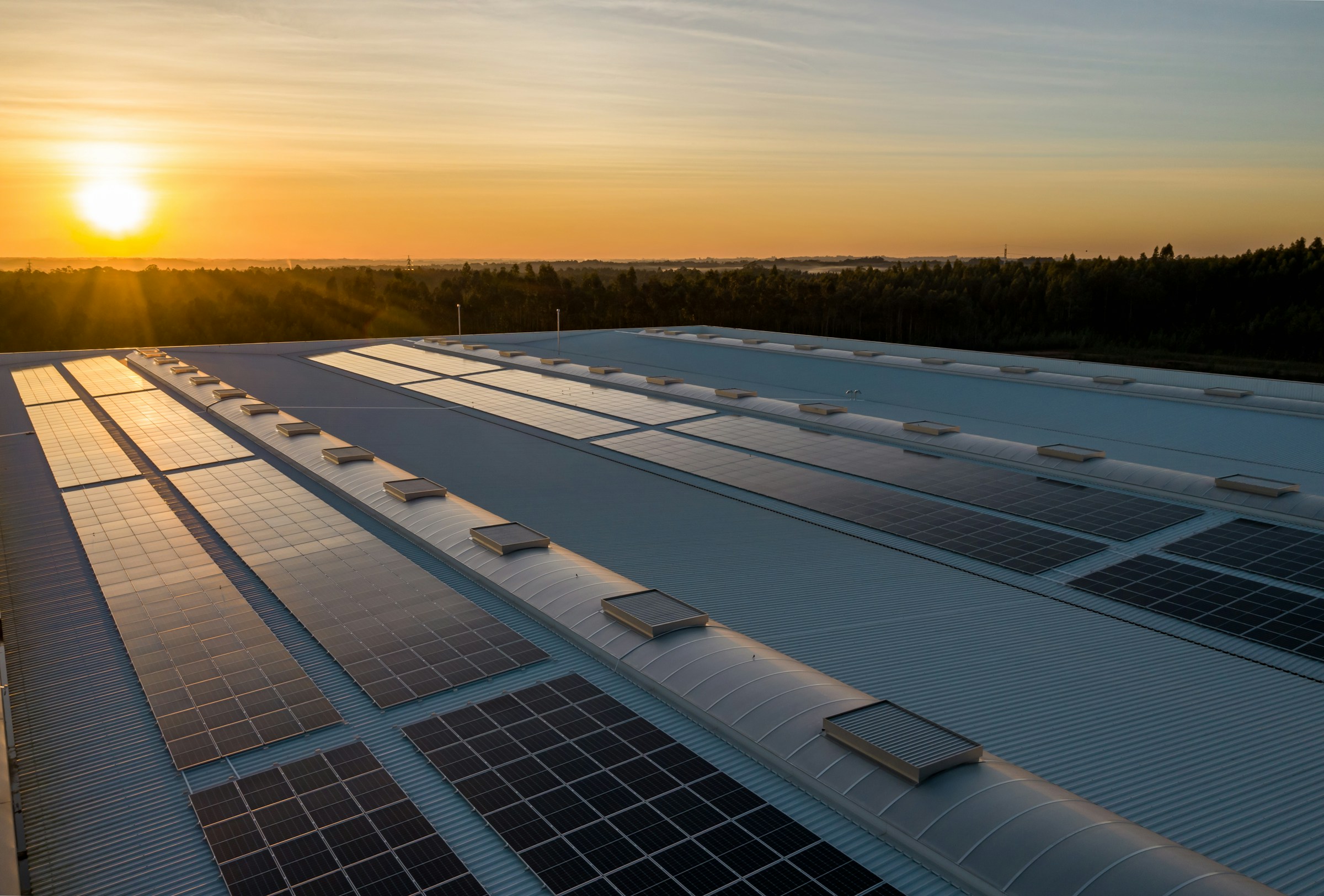 Illustrative view of solar photovoltaic panels
